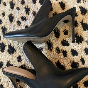 Aldo Black Leather Mules